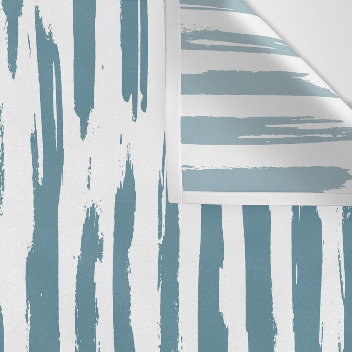 Vertical Dash Teal on White Wall Tapestry Gallery Image 3