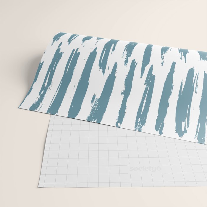 Vertical Dash Teal on White Wrapping Paper Gallery Image 2