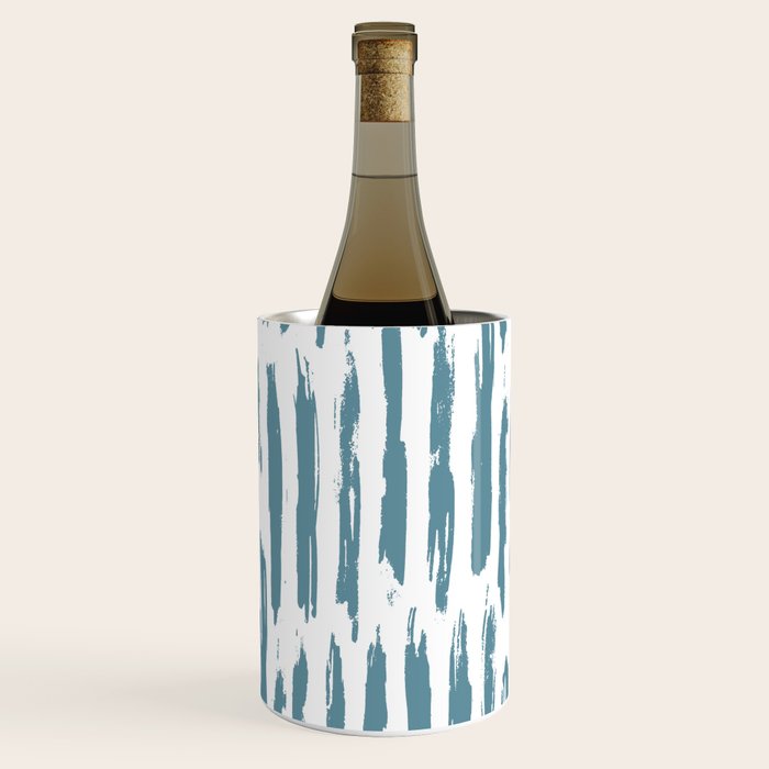 Vertical Dash Teal on White Wine Chiller Gallery Image 1