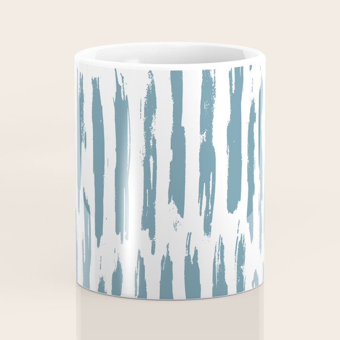 Vertical Dash Teal on White Coffee Mug Gallery Image 4