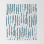 Vertical Dash Teal on White Throw Blanket Gallery Image 2