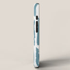 Vertical Dash Teal on White iPhone Case Gallery Image 2