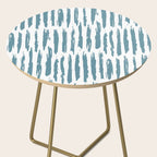 Vertical Dash Teal on White Side Table Gallery Image 2