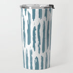 Vertical Dash Teal on White Travel Mug Gallery Image 2