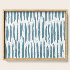 Vertical Dash Teal on White Serving Tray Gallery Image 1