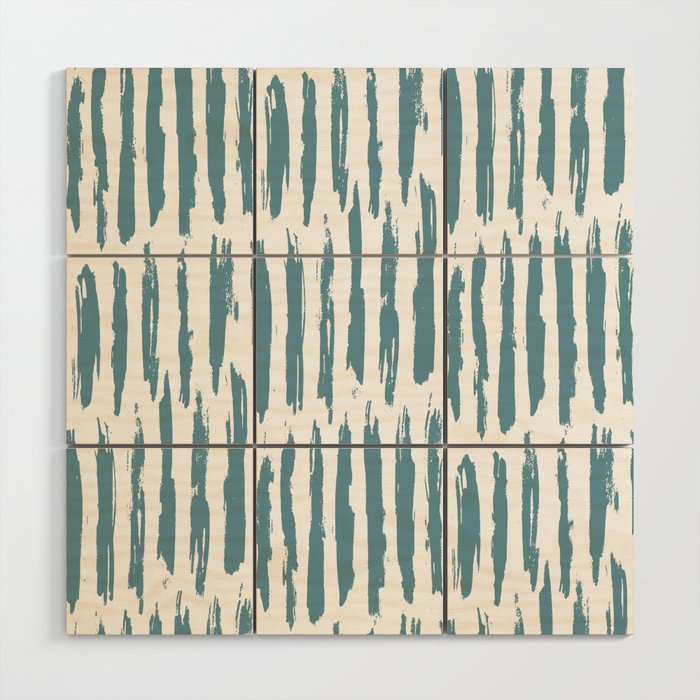 Vertical Dash Teal on White Wood Wall Art Gallery Image 1