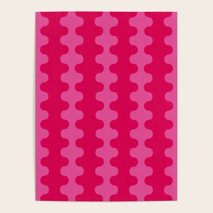 Ogee A-Go-Go Vivid Hot Pink Retro Pop Pattern Poster Gallery Image 1