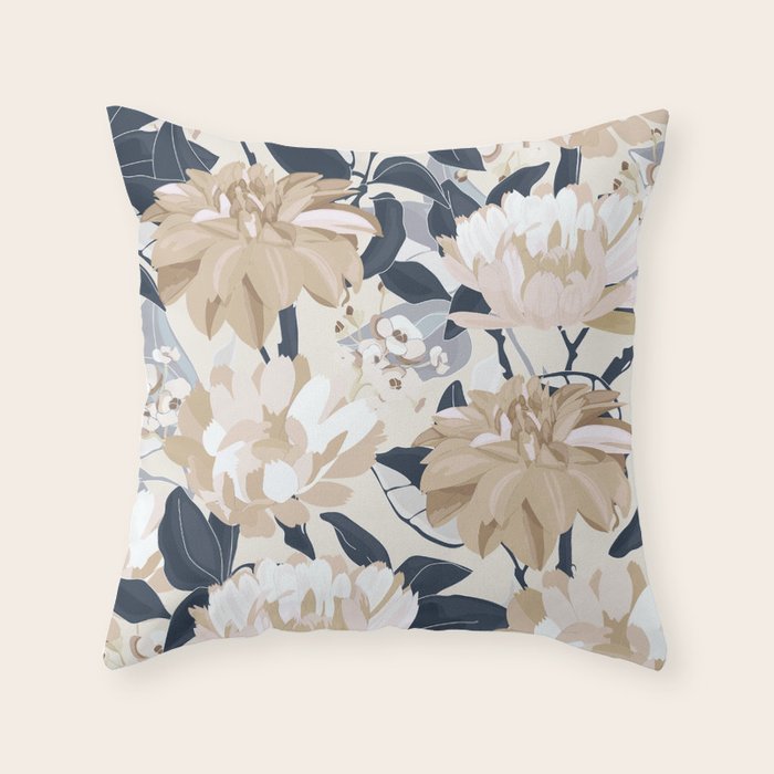 Modern Floral Throw Pillow Gallery Image 1