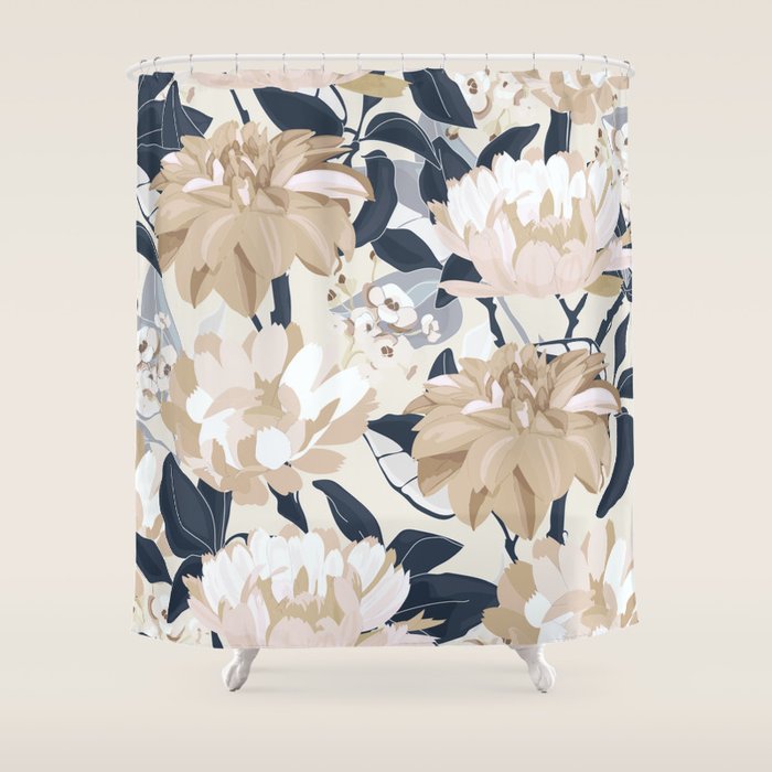 Modern Floral Shower Curtain Gallery Image 1