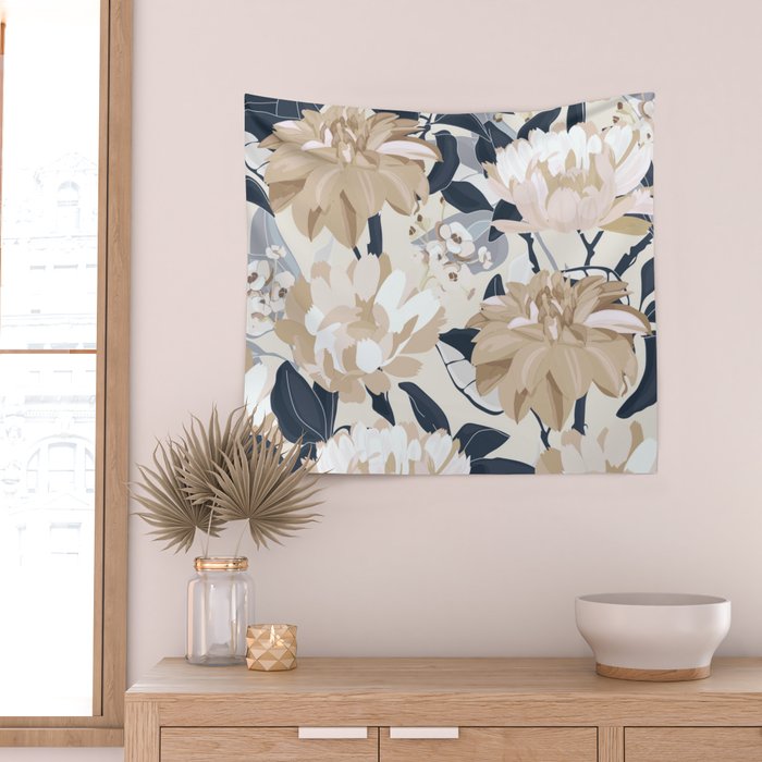 Modern Floral Wall Tapestry Gallery Image 2