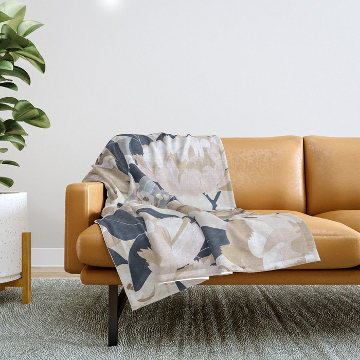 Modern Floral Throw Blanket Gallery Image 1