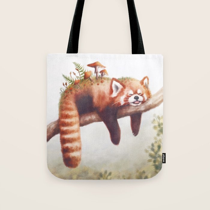 Sleepy Red Panda Tote Bag Gallery Image 1