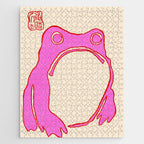 Pink Grumpy Frog Jigsaw Puzzle Gallery Image 1