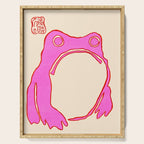 Pink Grumpy Frog Serving Tray Gallery Image 1