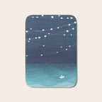 Garlands of stars, watercolor teal ocean Bath Mat Gallery Image 1