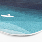Garlands of stars, watercolor teal ocean Bath Mat Gallery Image 3