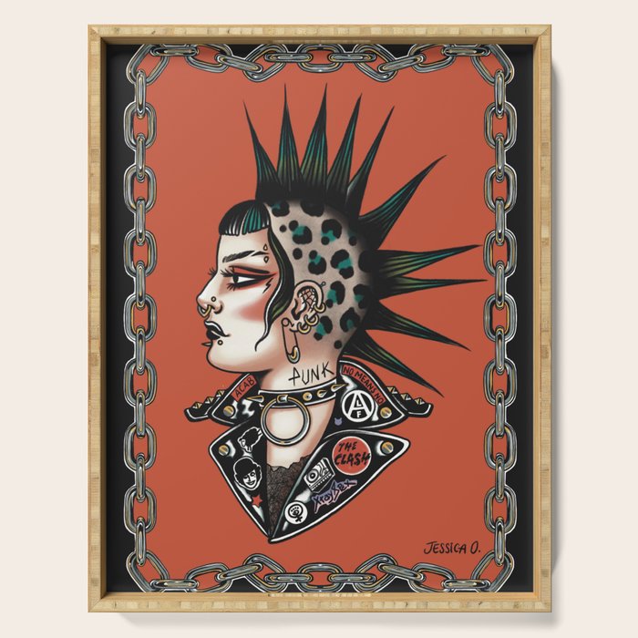Punk rock girl Serving Tray Gallery Image 1