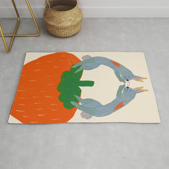 Rabbits & Strawberry Rug Gallery Image 1