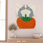 Rabbits & Strawberry Wall Tapestry Gallery Image 2
