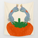 Rabbits & Strawberry Wall Tapestry Gallery Image 4
