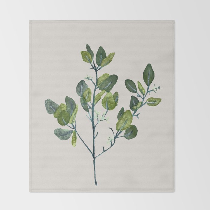 Eucalyptus Branch Throw Blanket Gallery Image 2