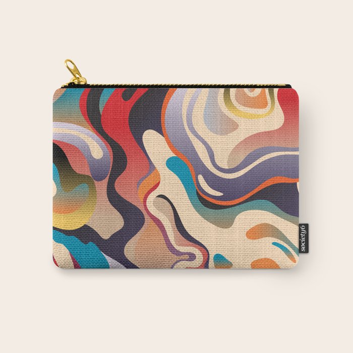 Retro Colorful Liquid Swirls Carry All Pouch Gallery Image 1