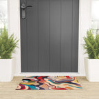 Retro Colorful Liquid Swirls Welcome Mat Gallery Image 3