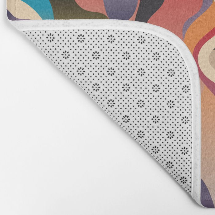 Retro Colorful Liquid Swirls Bath Mat Gallery Image 2