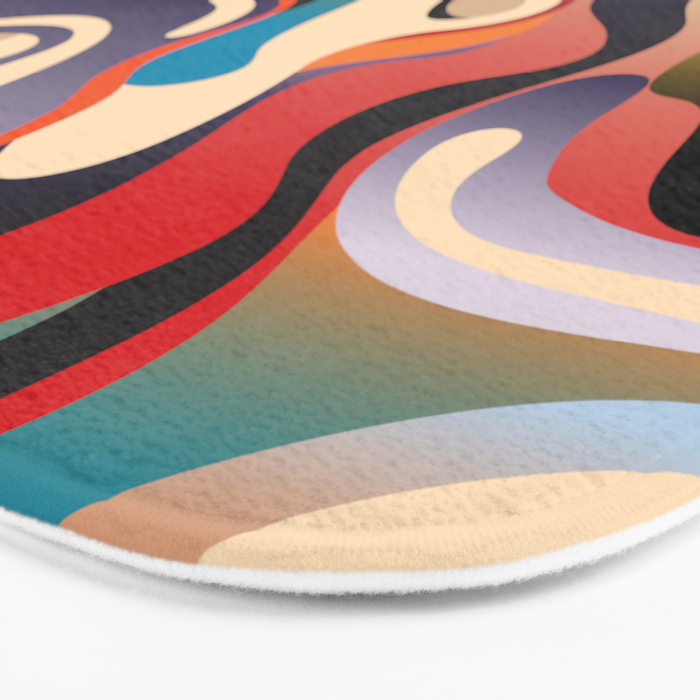 Retro Colorful Liquid Swirls Bath Mat Gallery Image 3