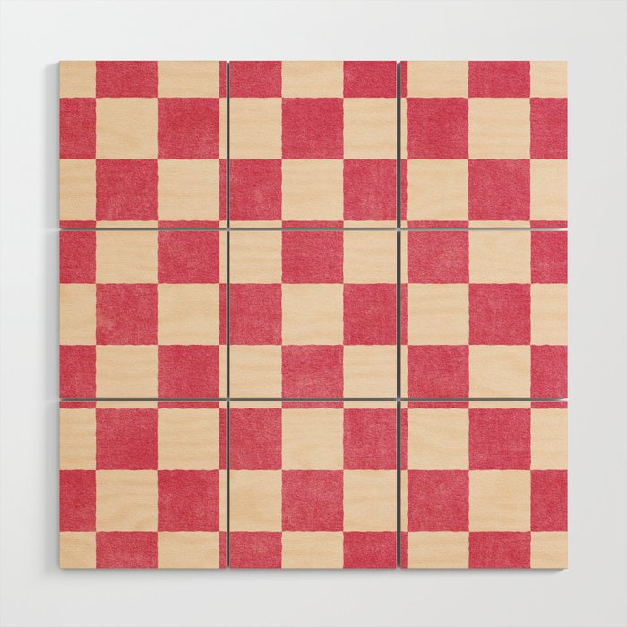 CHECKER - 001 - Dragonfruit Wood Wall Art Gallery Image 1
