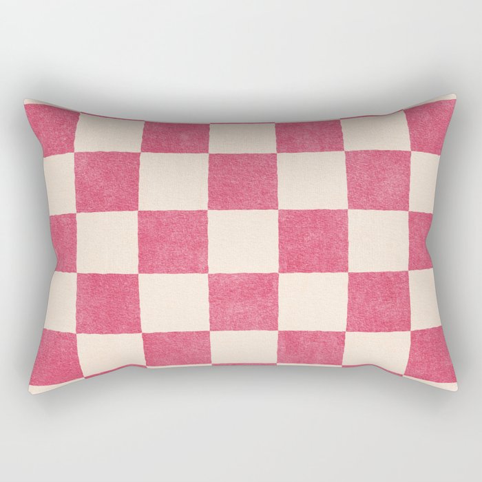 CHECKER - 001 - Dragonfruit Rectangular Pillow Gallery Image 1