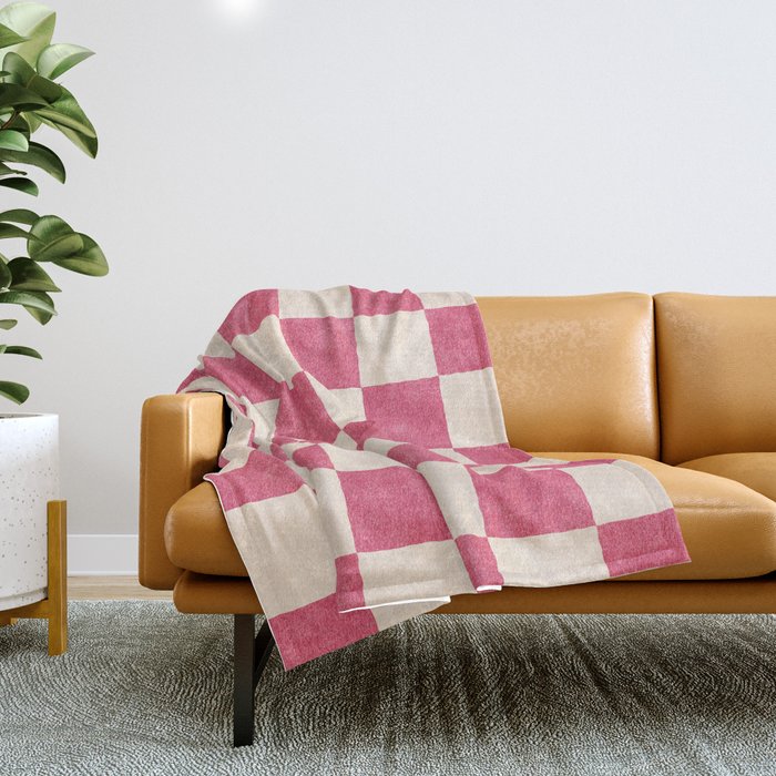 CHECKER - 001 - Dragonfruit Throw Blanket Gallery Image 1