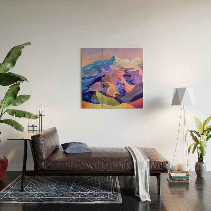 Snow peak Wood Wall Art Gallery Image 2