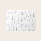 Wildflowers - Grey Flowers Bath Mat Gallery Image 1