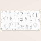 Wildflowers - Grey Flowers Desk Mat Gallery Image 3