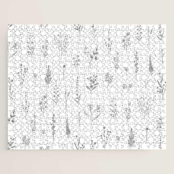 Wildflowers - Grey Flowers Jigsaw Puzzle Gallery Image 1
