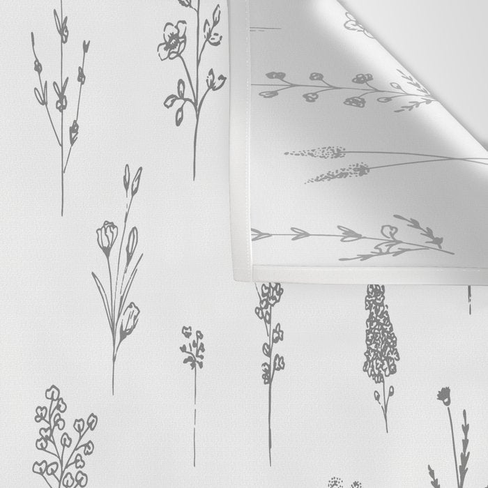 Wildflowers - Grey Flowers Wall Tapestry Gallery Image 3