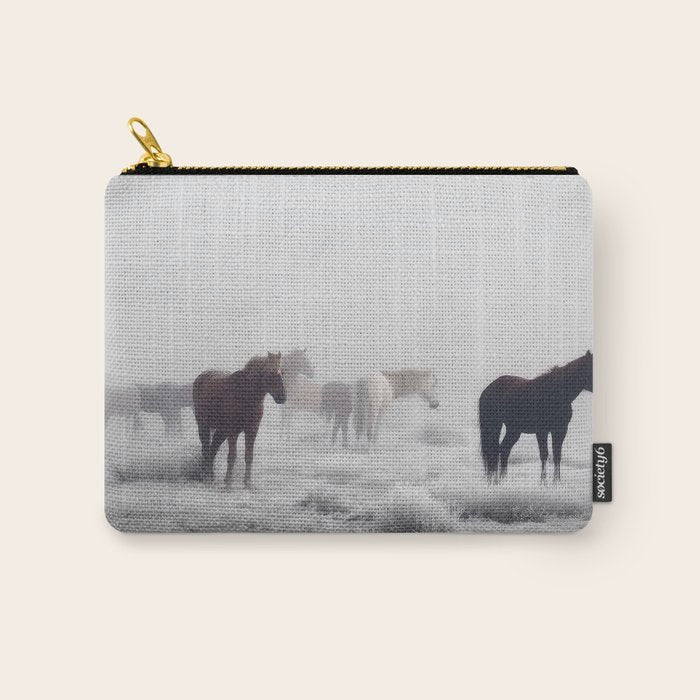 Horses in the Mist II Carry All Pouch Gallery Image 1