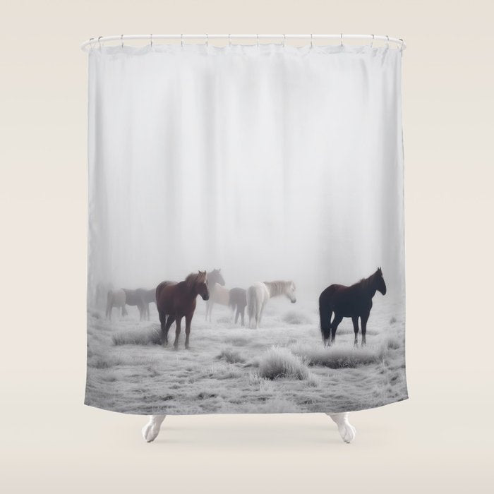 Horses in the Mist II Shower Curtain Gallery Image 1