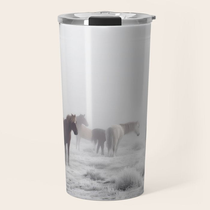 Horses in the Mist II Travel Mug Gallery Image 1