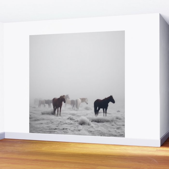 Horses in the Mist II Wall Mural Gallery Image 2