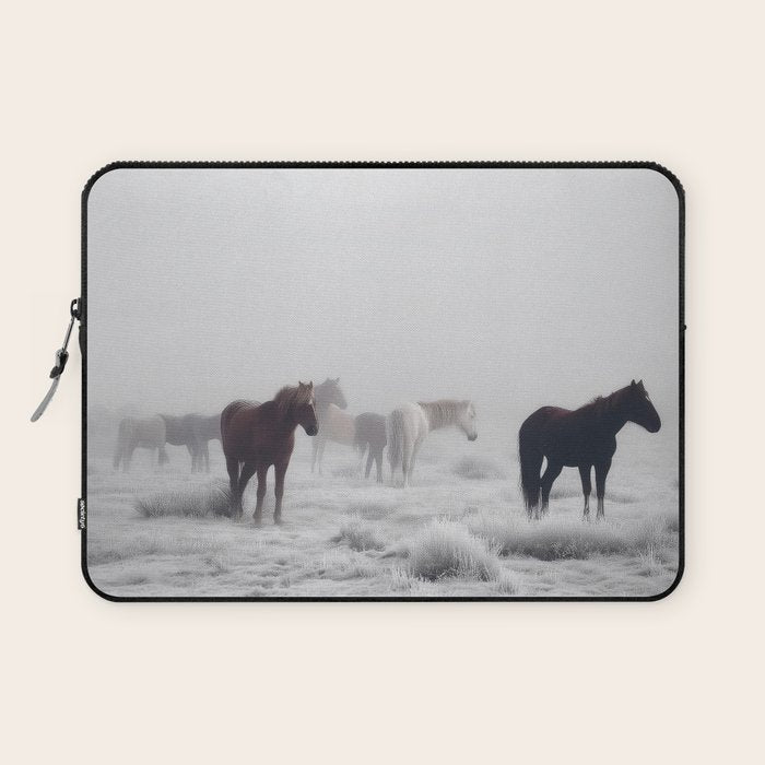 Horses in the Mist II Laptop Sleeve Gallery Image 1
