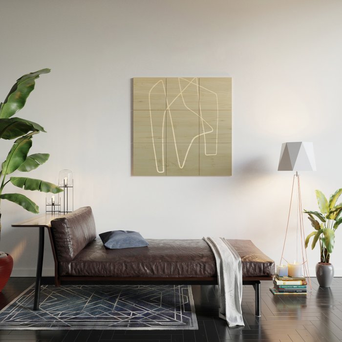 Abstract graphic line intertwining      Wood Wall Art Gallery Image 2