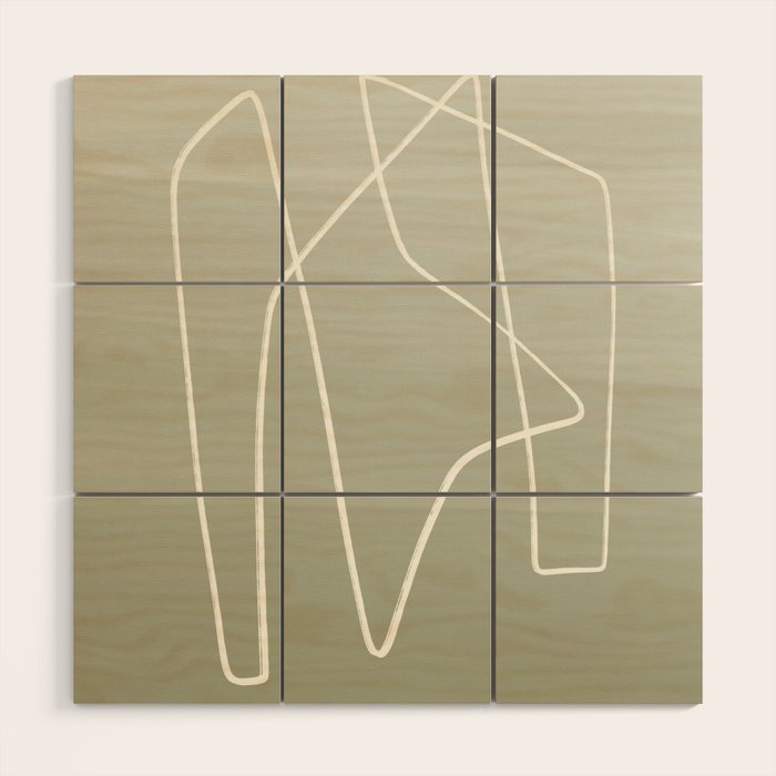 Abstract graphic line intertwining      Wood Wall Art Gallery Image 1