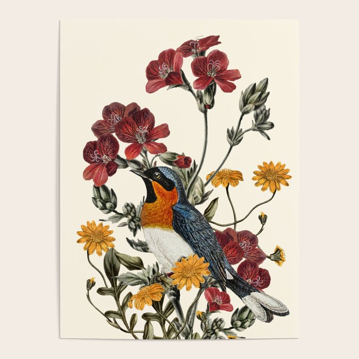Little Bird and Flowers Poster Gallery Image 4