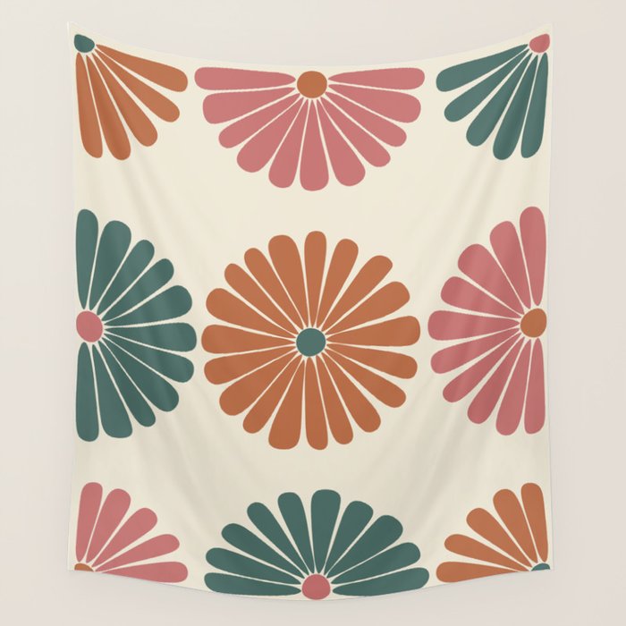 Retro Summer Daisies IX Wall Tapestry Gallery Image 4