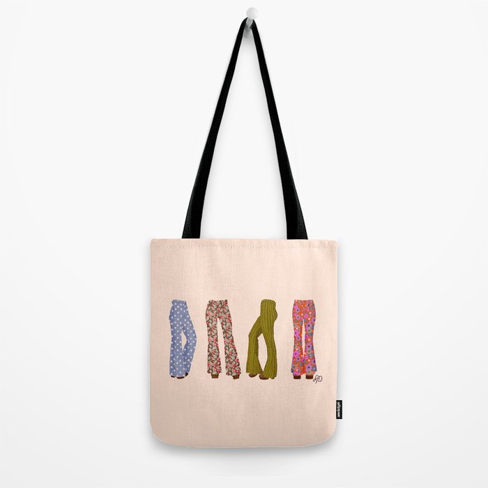 1970s Bellbottom Bliss Retro Fashion Tote Bag Gallery Image 2