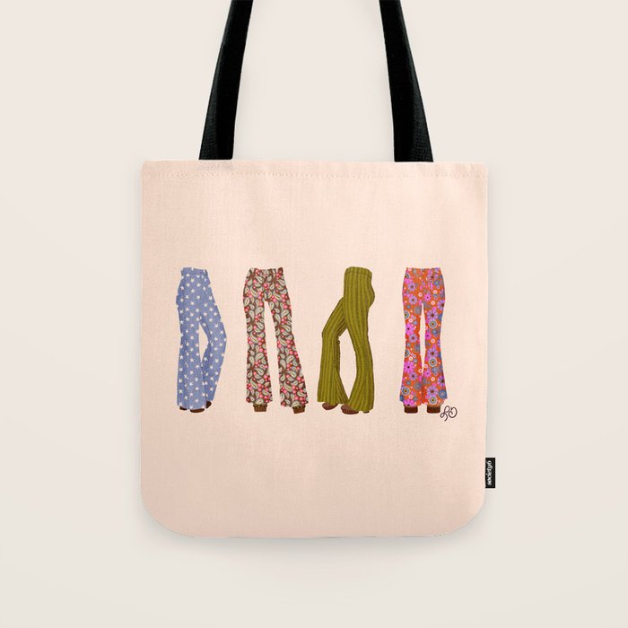 1970s Bellbottom Bliss Retro Fashion Tote Bag Gallery Image 1