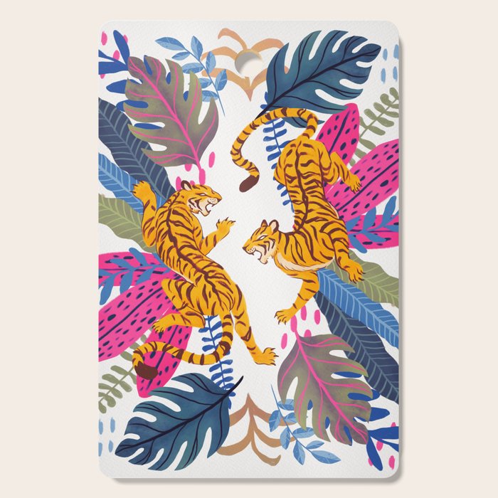 Jungle Tigers - Exotic Blue Cutting Board Gallery Image 1