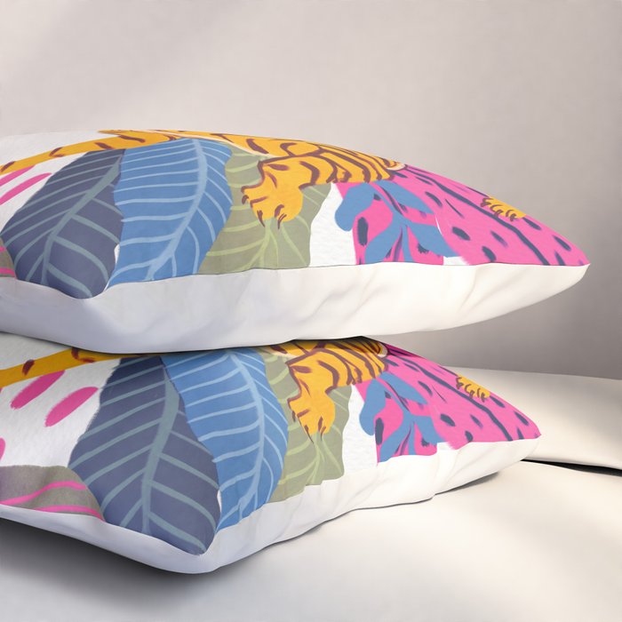 Jungle Tigers - Exotic Blue Pillow Sham Gallery Image 3